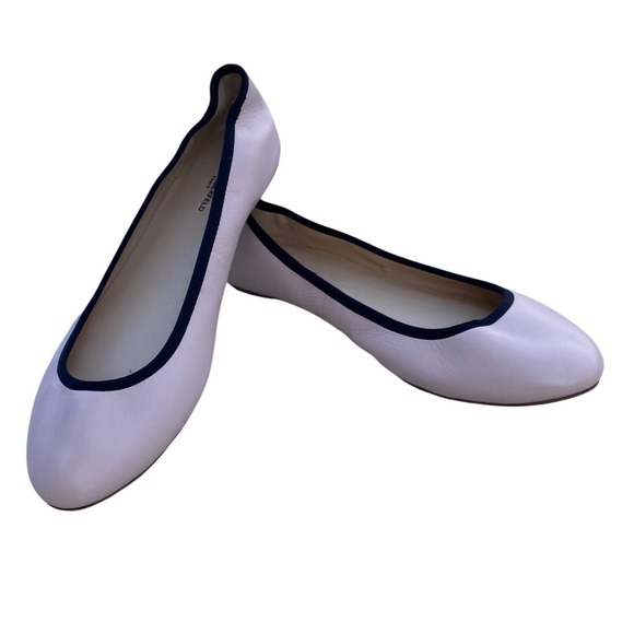 Karl Lagerfeld Leroux Paris Womens Ballet Flats Pink Leather Black Trim Size 10 - Picture 8 of 8